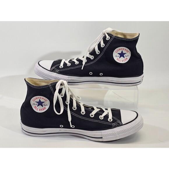 M13/W15 Converse Chuck Taylor All Star Black White Canvas High Top Sneaker Shoes - Picture 3 of 8